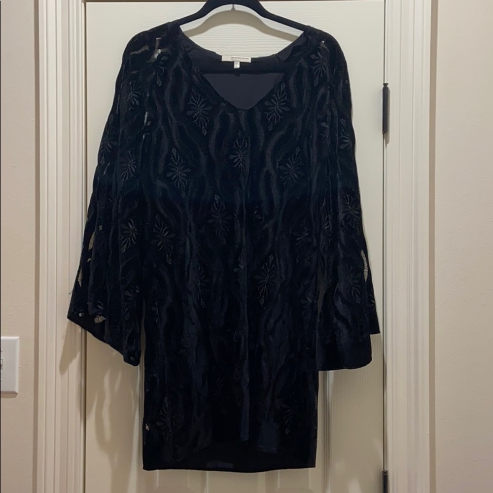 Lavender Brown velvet detail dress